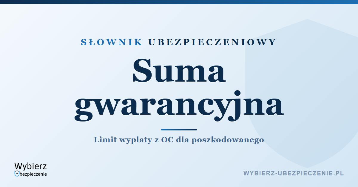 Suma gwarancyjna – co to jest, słownik ubezpieczeniowy
