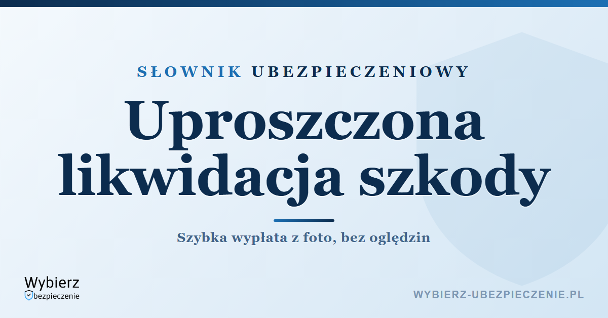 Uproszczona likwidacja szkody – co to jest i jak działa, słownik ubezpieczeniowy