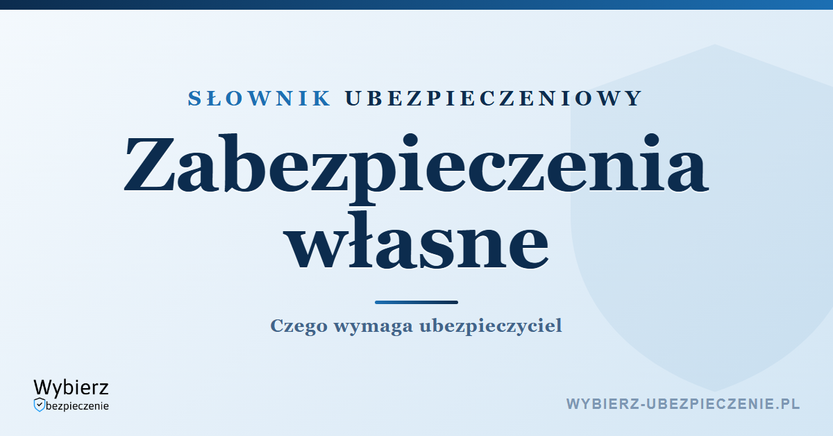 Zabezpieczenia własne – wymogi ubezpieczyciela i wpływ na składkę, słownik ubezpieczeniowy