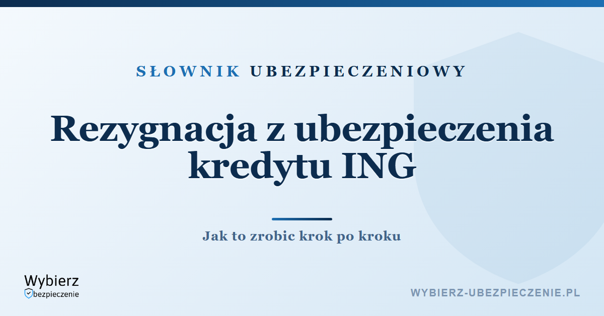 ING rezygnacja z ubezpieczenia kredytu – poradnik krok po kroku
