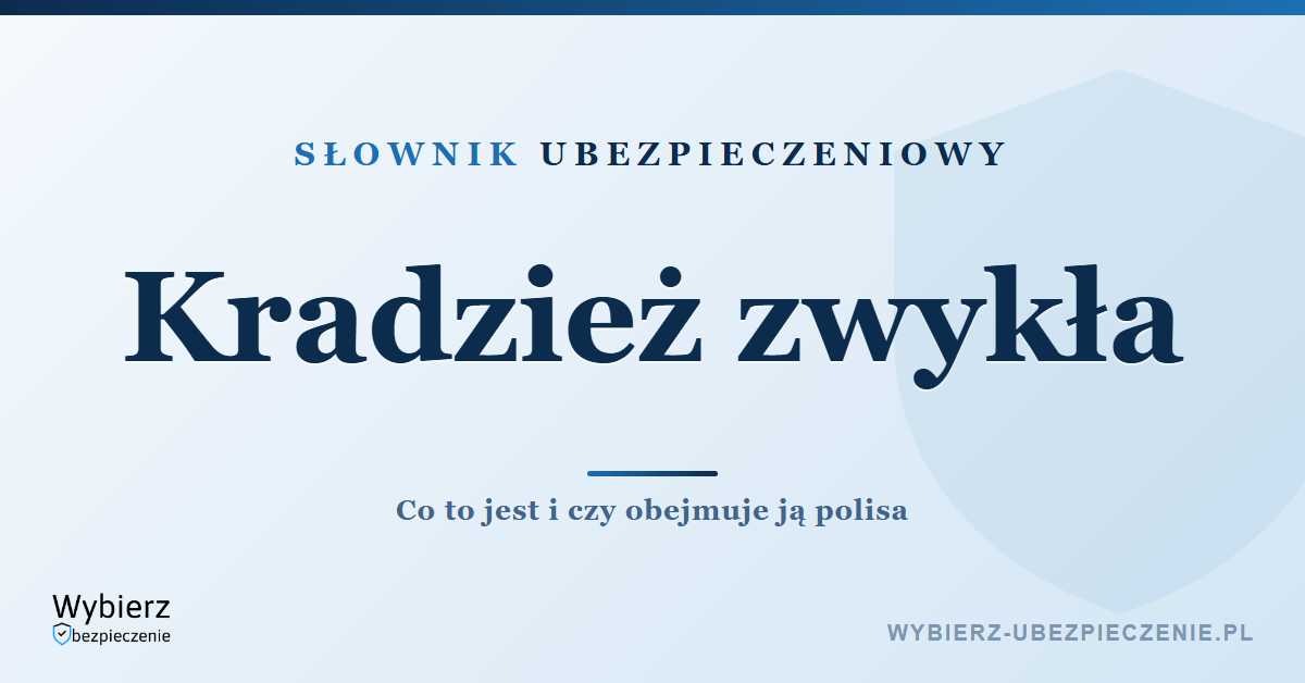 Kradzież zwykła – definicja i ochrona w polisie mieszkania, słownik ubezpieczeniowy