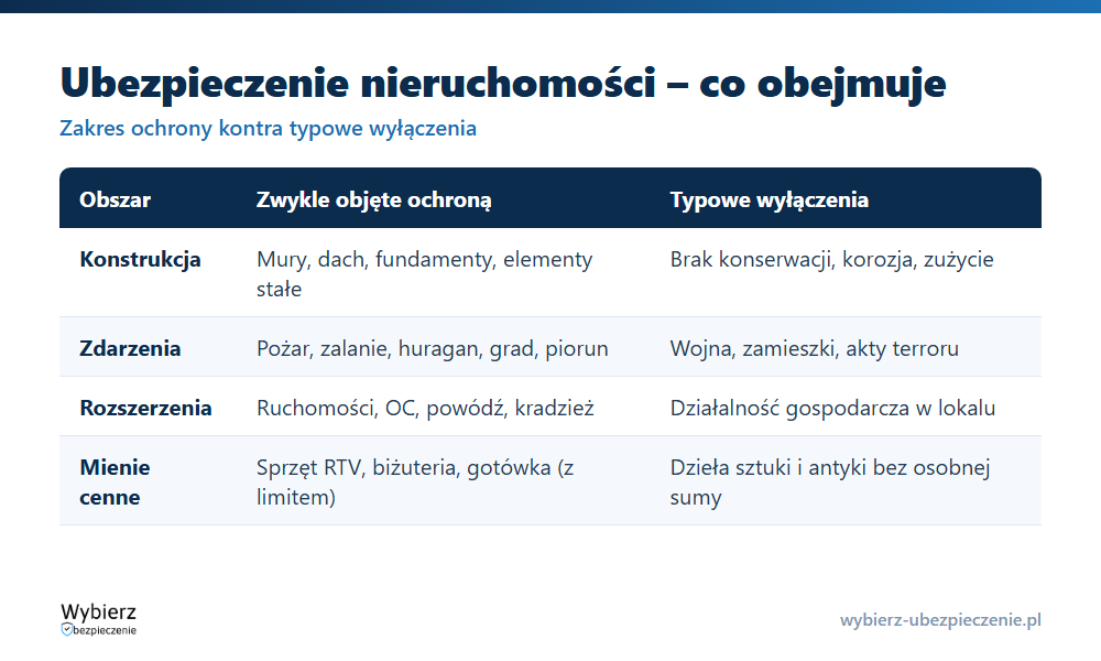 Ubezpieczenie nieruchomości: zakres ochrony kontra wyłączenia odpowiedzialności