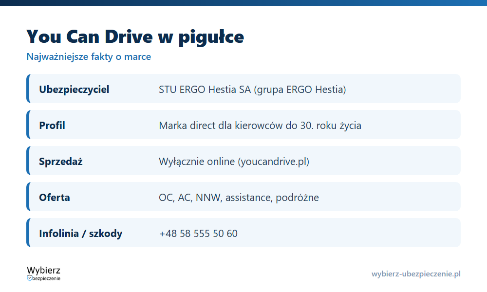 You Can Drive w pigułce: ubezpieczyciel STU ERGO Hestia, grupa marek, oferta OC i AC, infolinia i zgłoszenie szkody