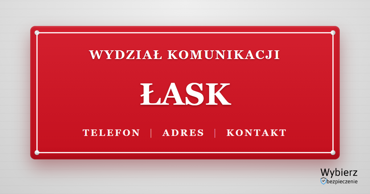 wydział komunikacji Łask telefon adres kontakt