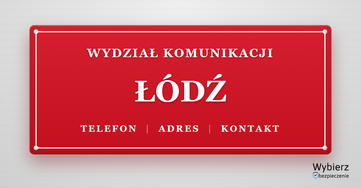 wydział komunikacji Łódź telefon adres kontakt