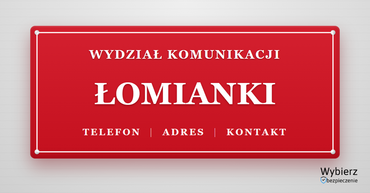wydział komunikacji Łomianki telefon adres kontakt