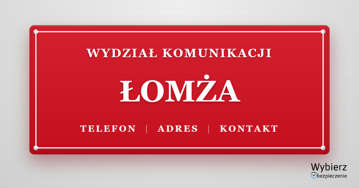 wydział komunikacji Łomża telefon adres kontakt