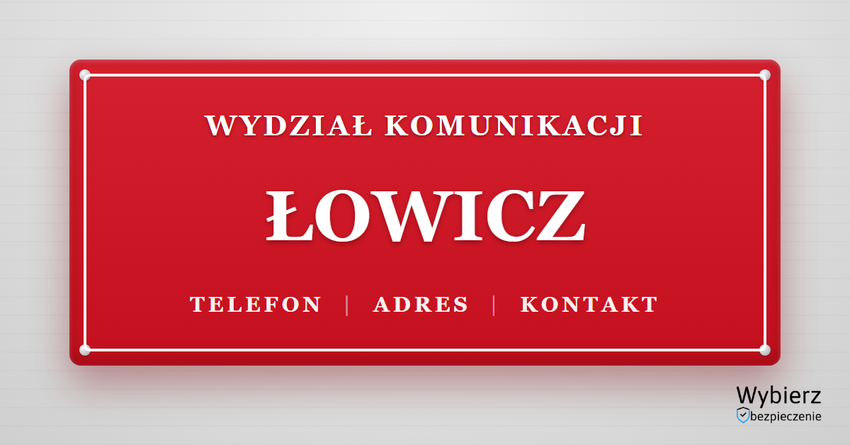 wydział komunikacji Łowicz telefon adres kontakt
