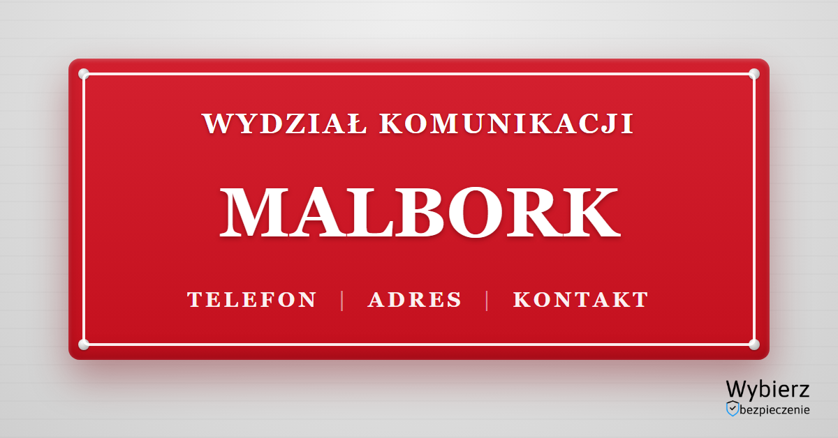 wydział komunikacji Malbork telefon adres kontakt