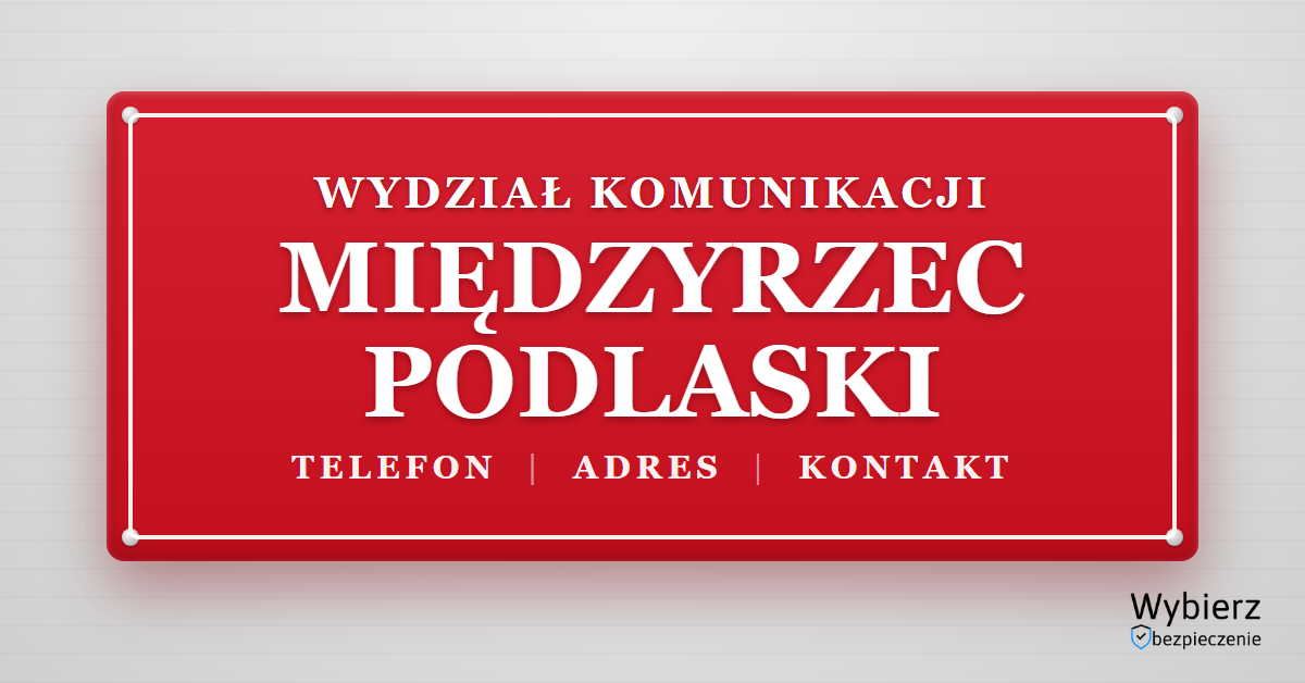 wydział komunikacji Międzyrzec Podlaski telefon adres kontakt
