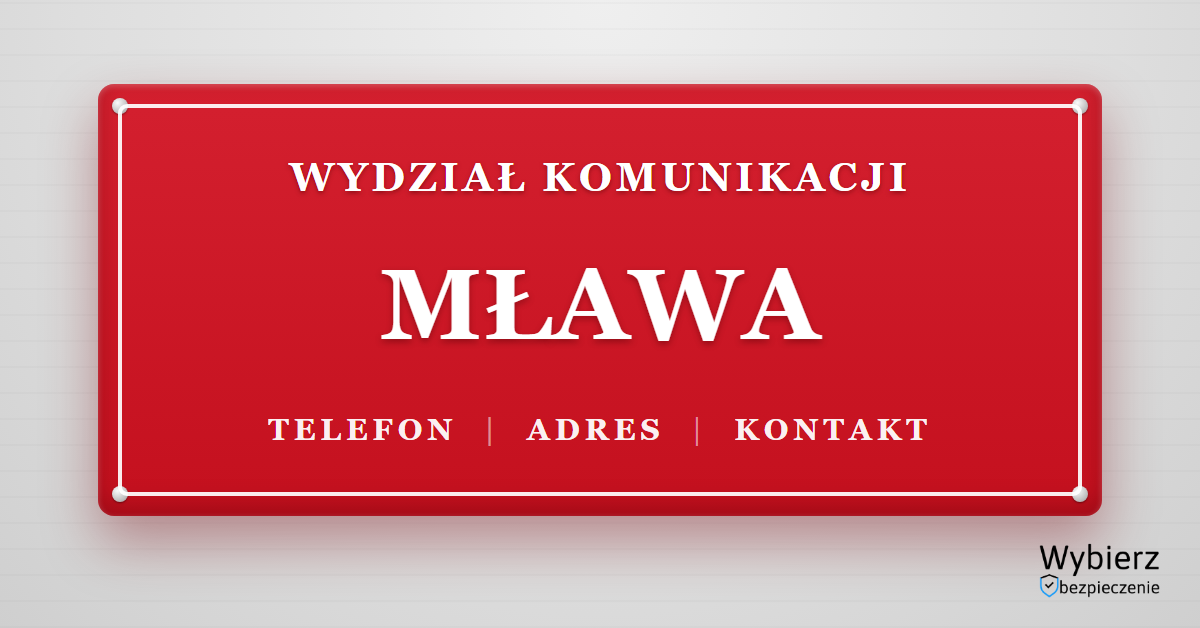 wydział komunikacji Mława telefon adres kontakt