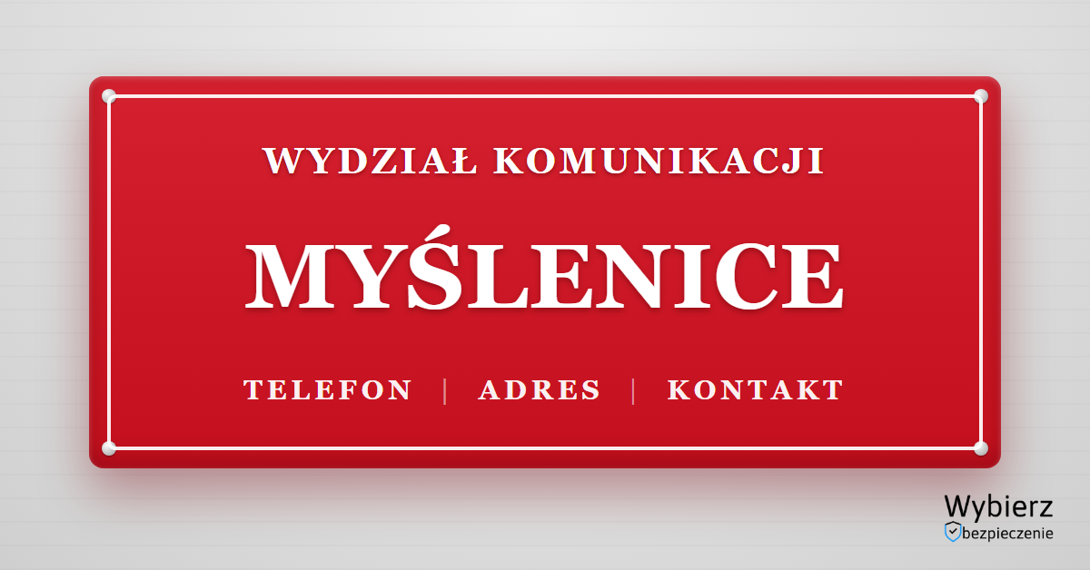 wydział komunikacji Myślenice telefon adres kontakt