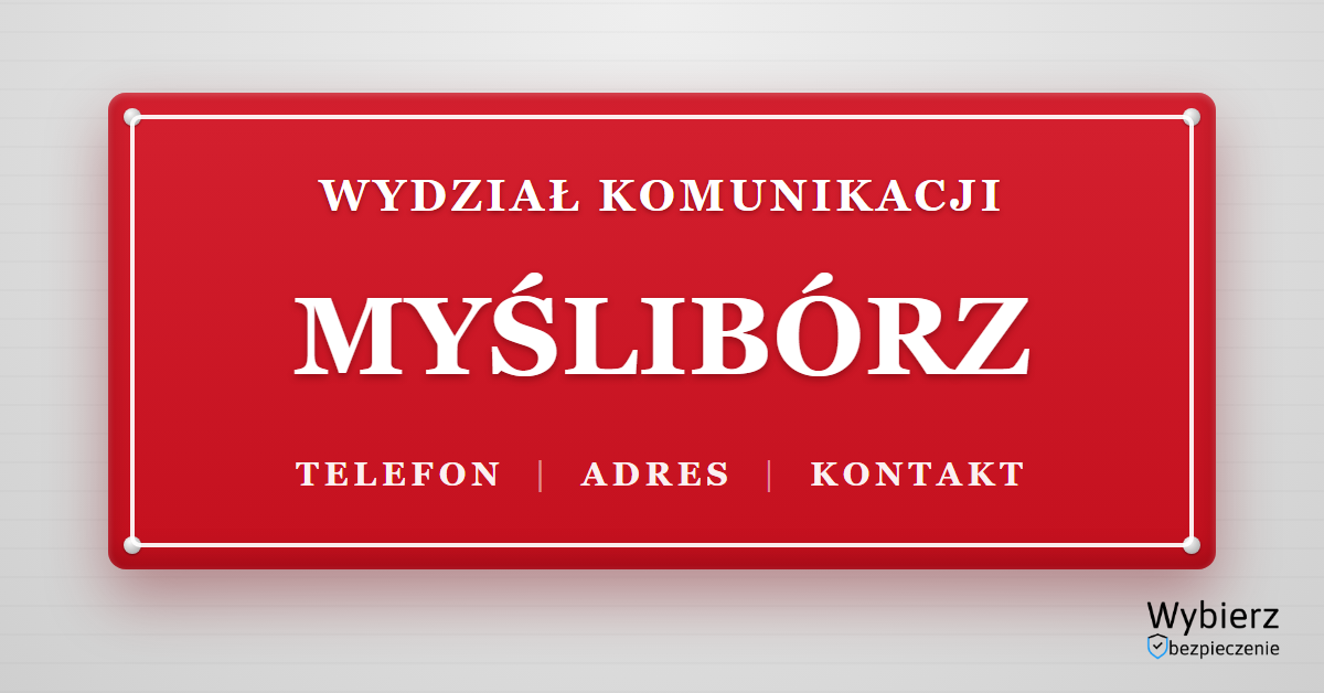 wydział komunikacji Myślibórz telefon adres kontakt