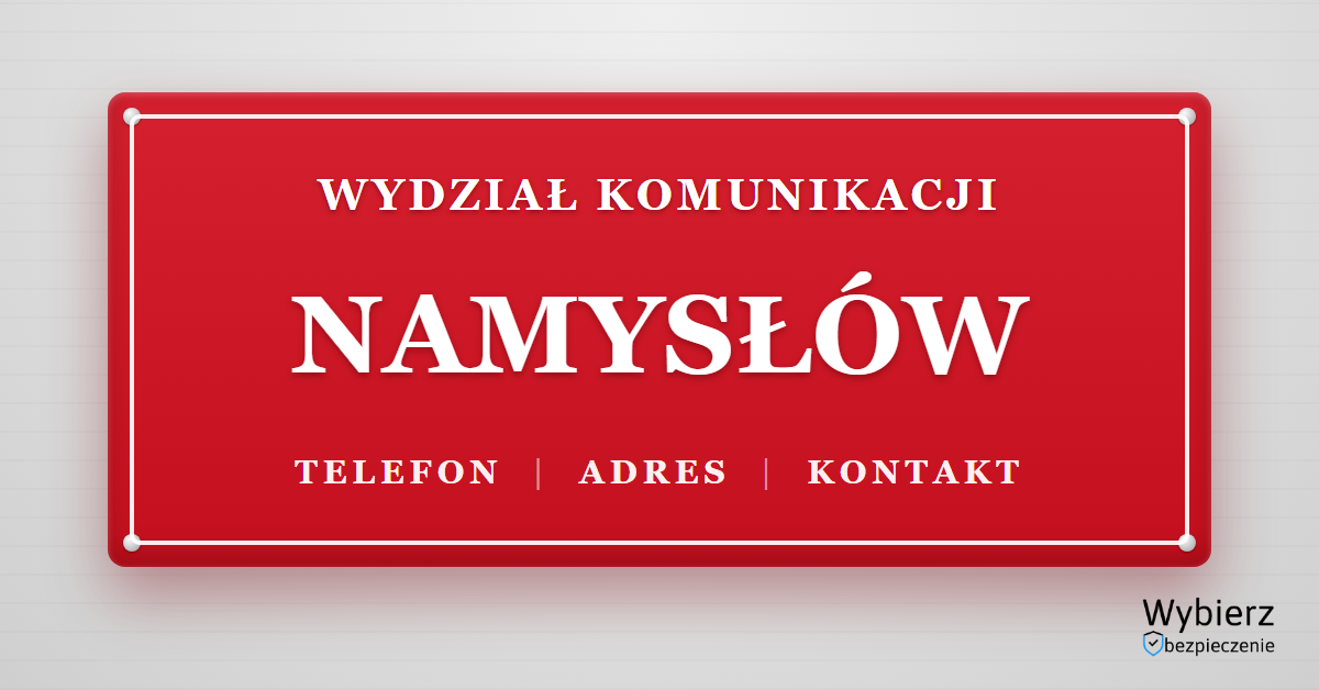 wydział komunikacji Namysłów telefon adres kontakt
