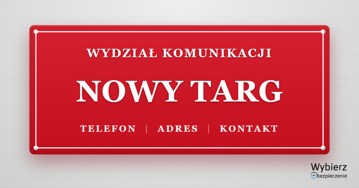 wydział komunikacji Nowy Targ telefon adres kontakt
