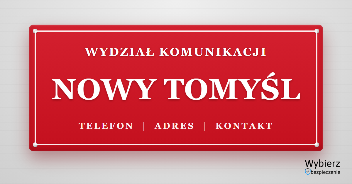 wydział komunikacji Nowy Tomyśl telefon adres kontakt