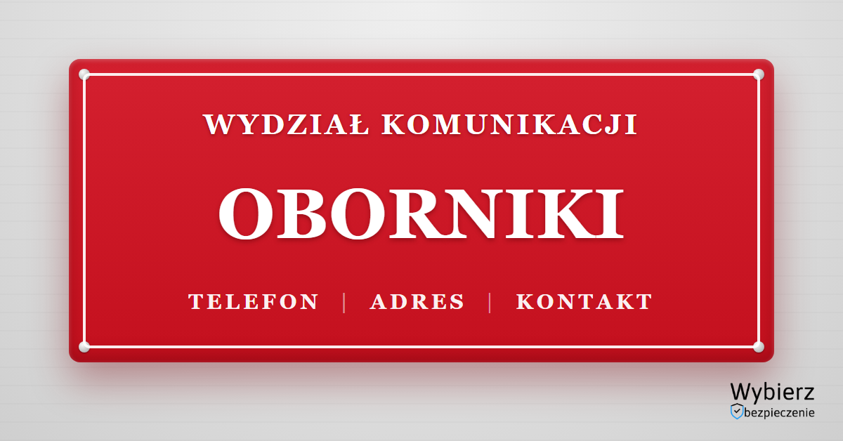 wydział komunikacji Oborniki telefon adres kontakt