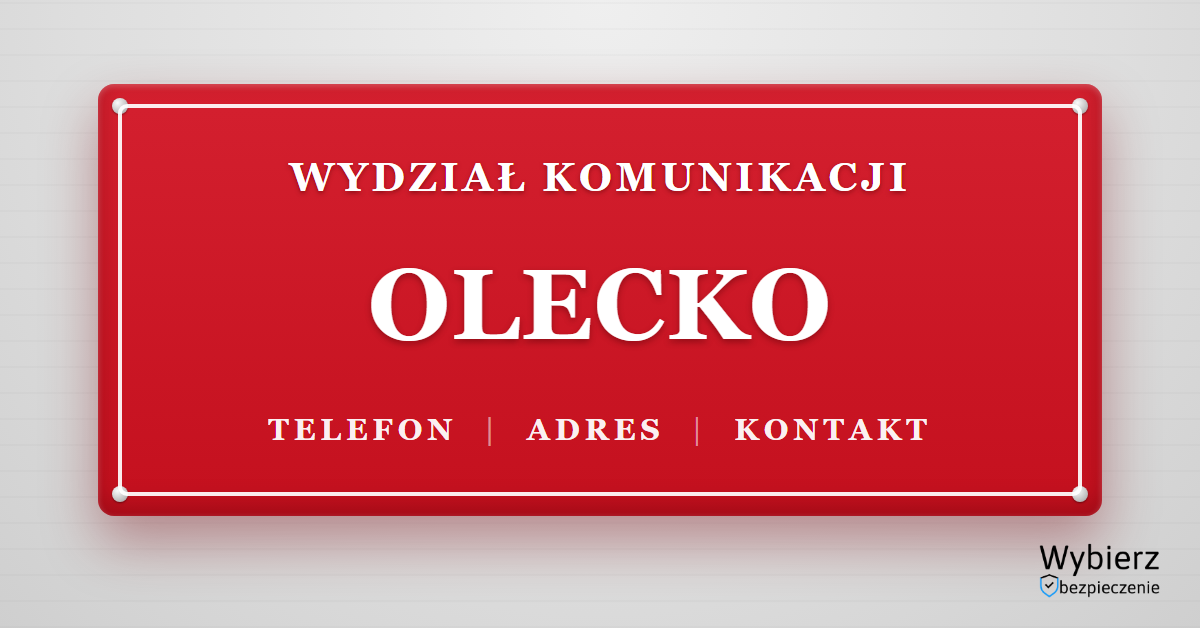 wydział komunikacji Olecko telefon adres kontakt