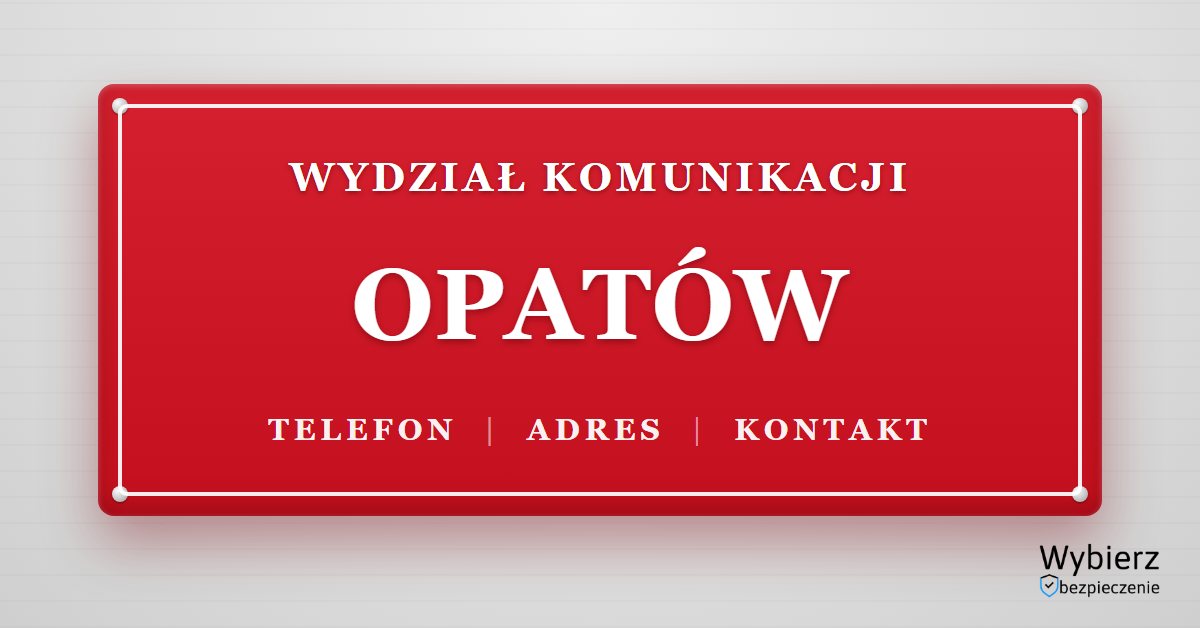 wydział komunikacji Opatów telefon adres kontakt