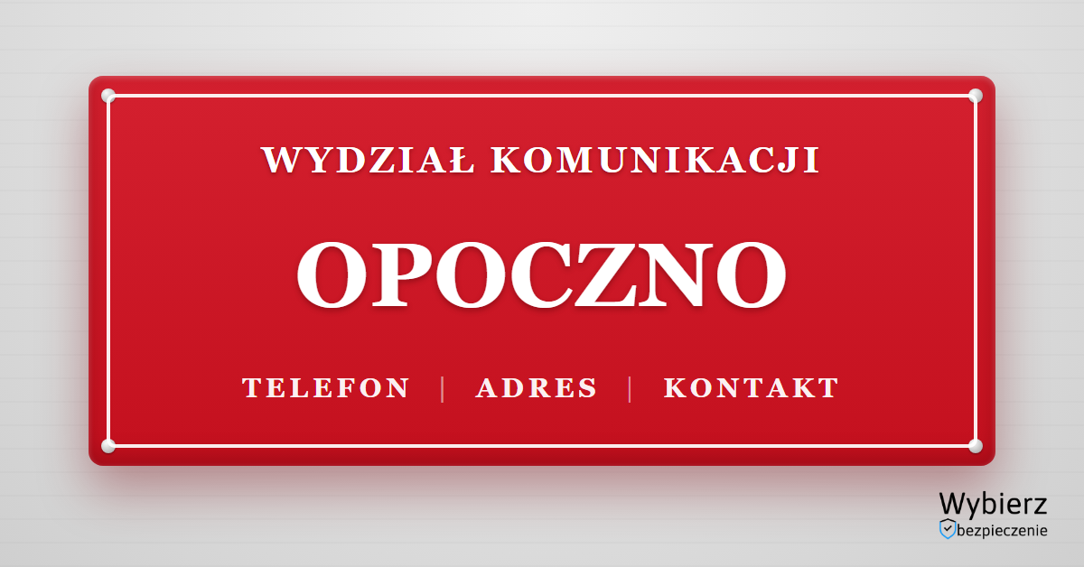 wydział komunikacji Opoczno telefon adres kontakt