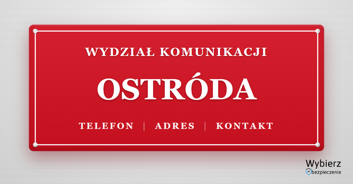 wydział komunikacji Ostróda telefon adres kontakt