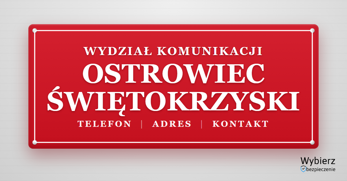 wydział komunikacji Ostrowiec Świętokrzyski telefon adres kontakt