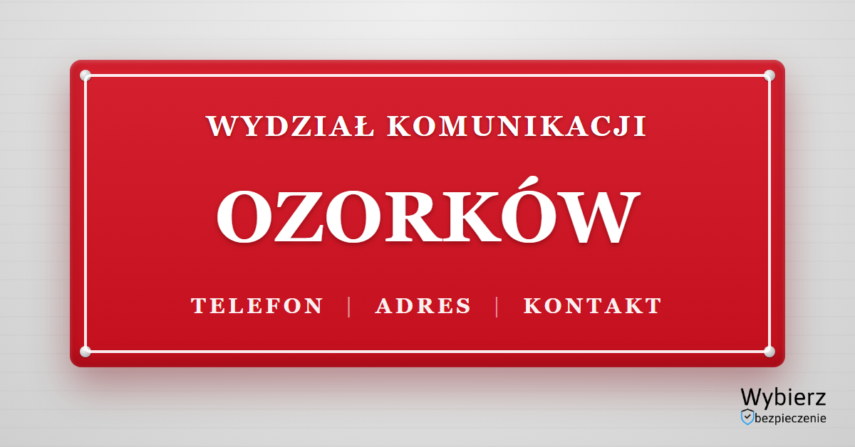 wydział komunikacji Ozorków telefon adres kontakt