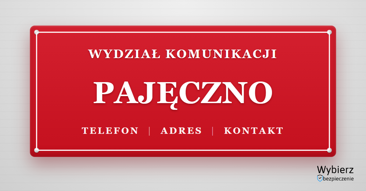 wydział komunikacji Pajęczno telefon adres kontakt