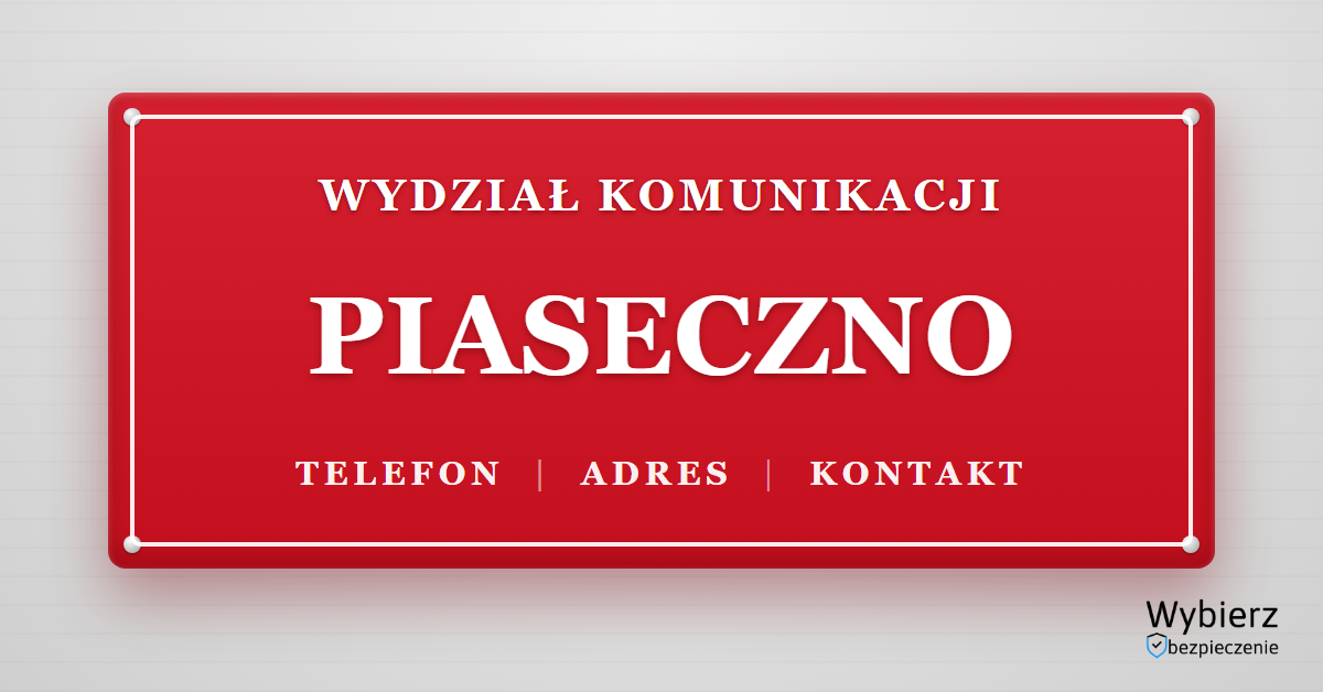 wydział komunikacji Piaseczno telefon adres kontakt