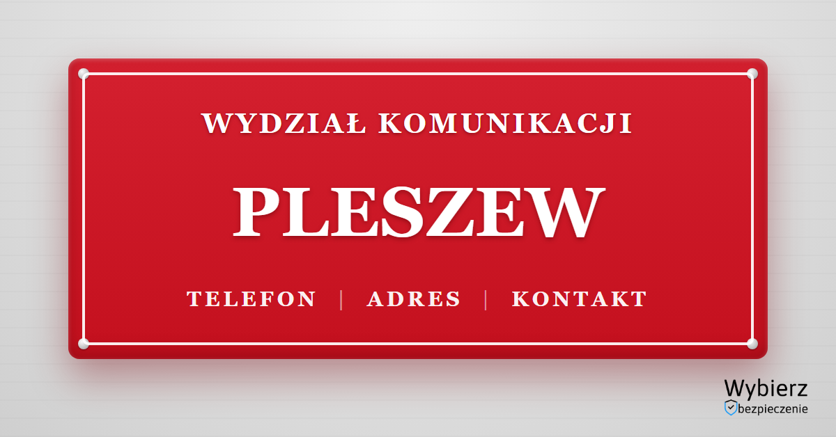 wydział komunikacji Pleszew telefon adres kontakt
