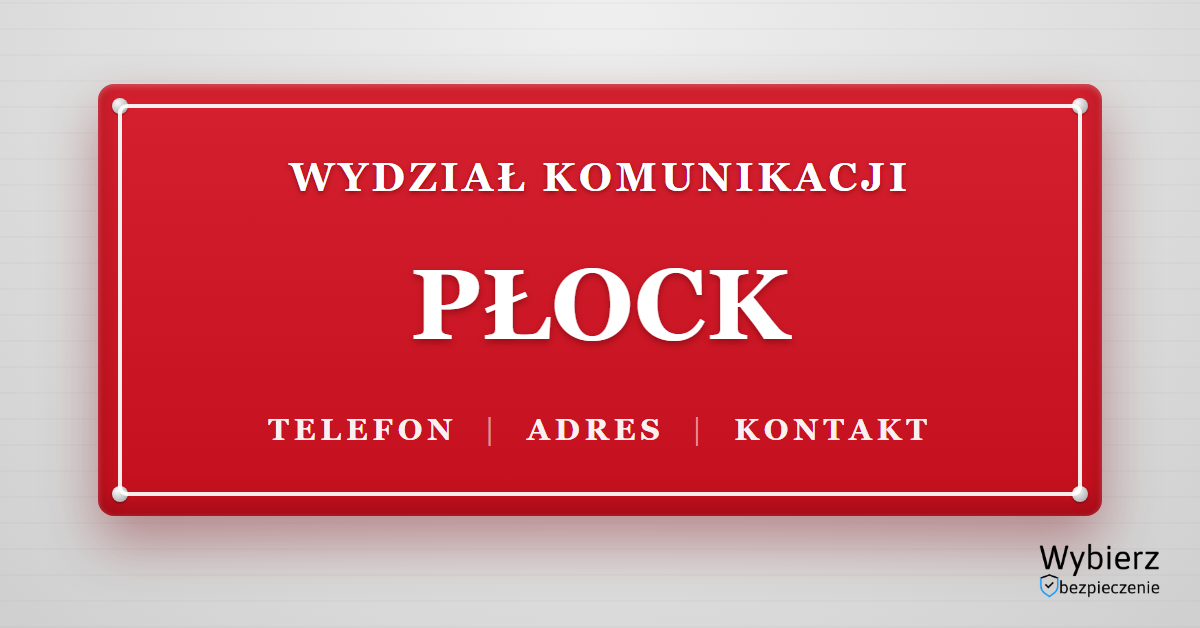 wydział komunikacji Płock telefon adres kontakt