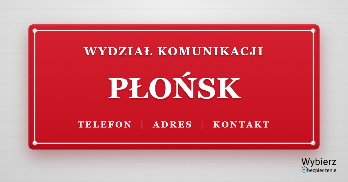 wydział komunikacji Płońsk telefon adres kontakt