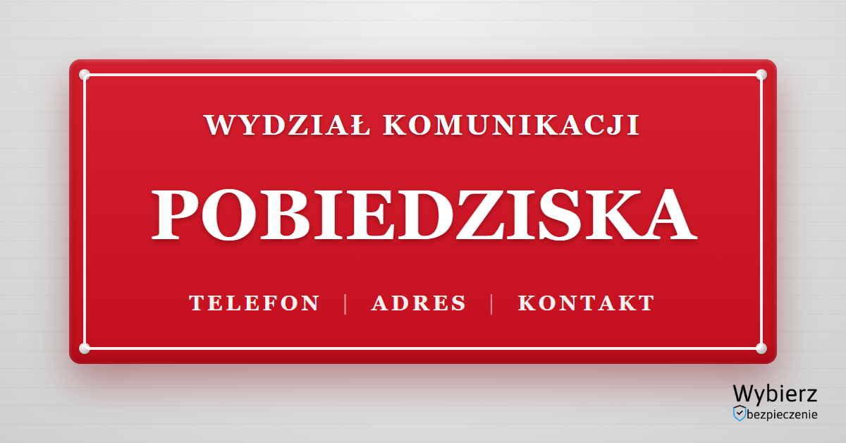 wydział komunikacji Pobiedziska telefon adres kontakt