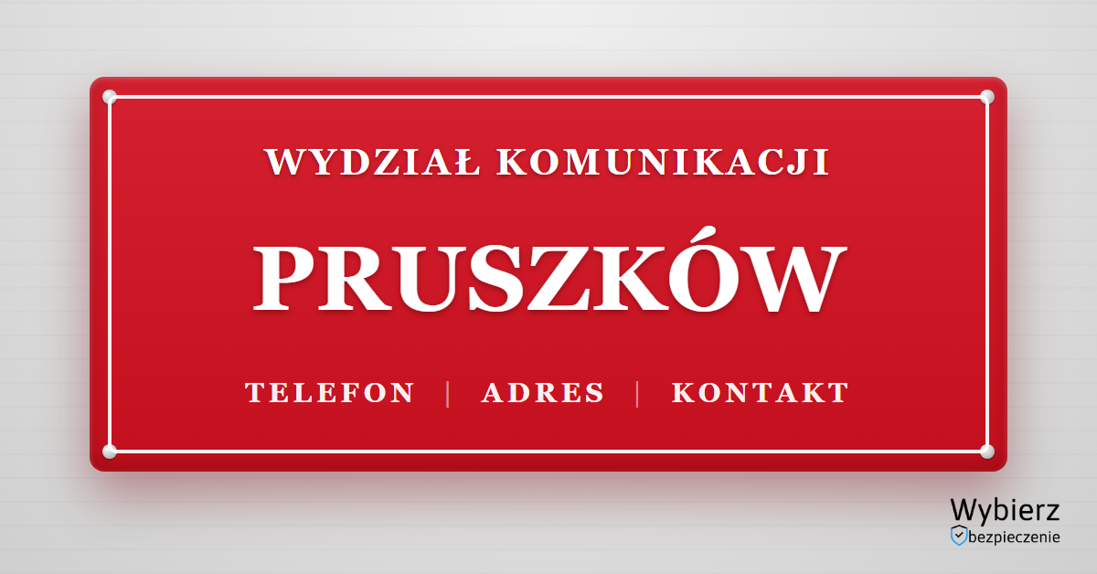 wydział komunikacji Pruszków telefon adres kontakt