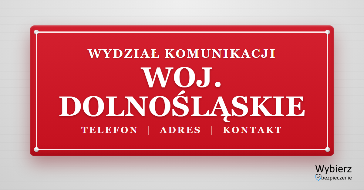 wydziały komunikacji województwo dolnośląskie lista telefon adres