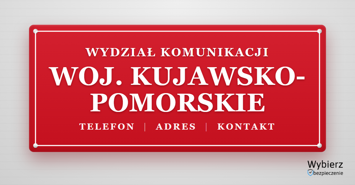 wydziały komunikacji województwo kujawsko-pomorskie lista telefon adres