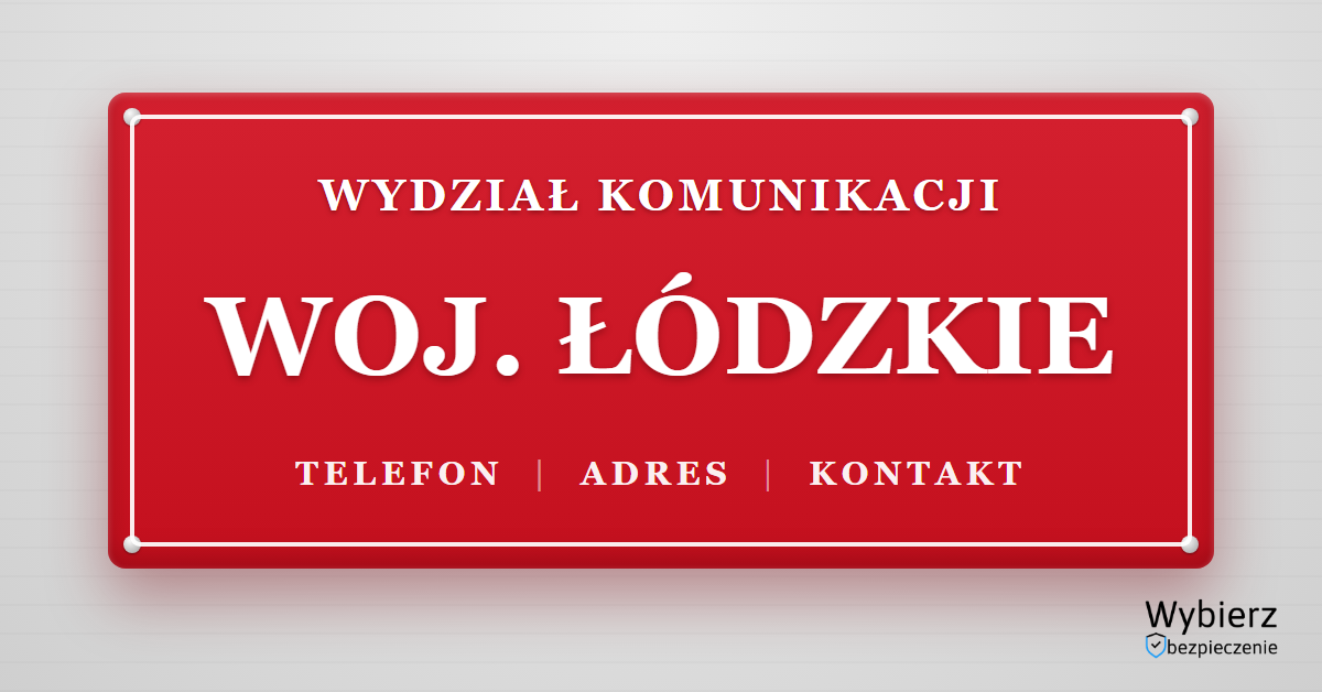 wydziały komunikacji województwo łódzkie lista telefon adres