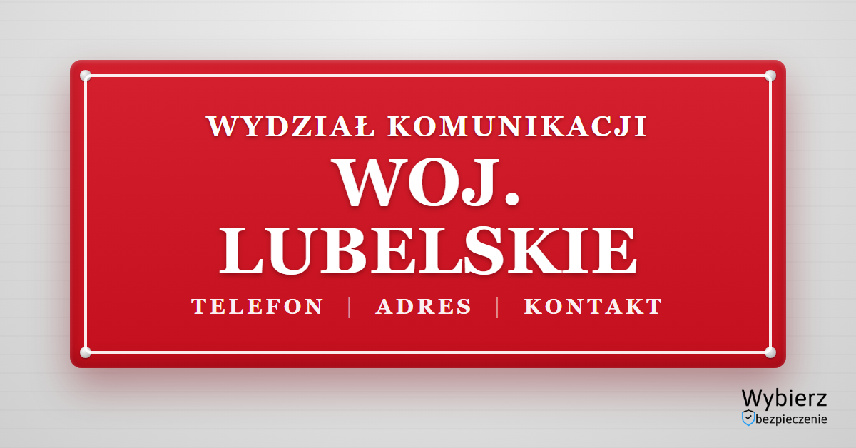 wydziały komunikacji województwo lubelskie lista telefon adres