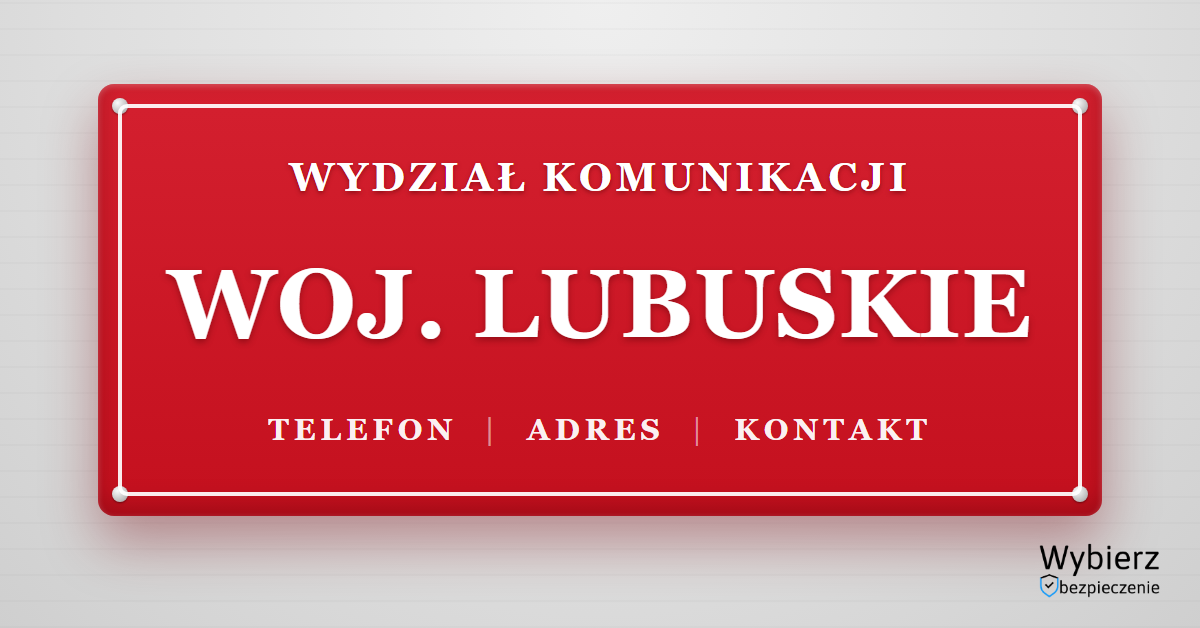 wydziały komunikacji województwo lubuskie lista telefon adres