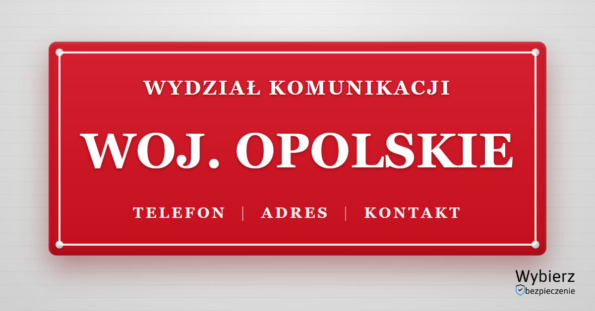 wydziały komunikacji województwo opolskie lista telefon adres