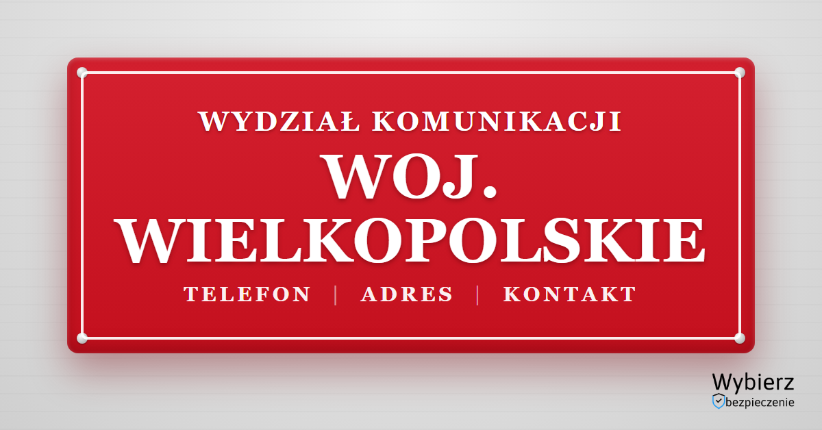 wydziały komunikacji województwo wielkopolskie lista telefon adres