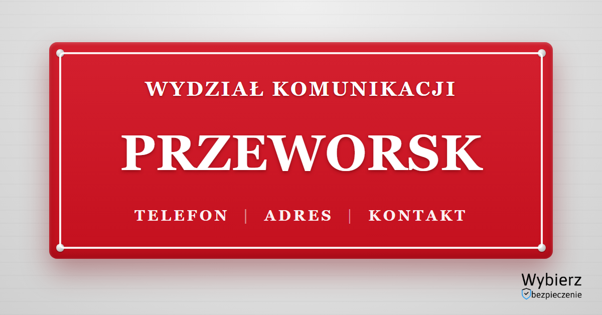 wydział komunikacji Przeworsk telefon adres kontakt