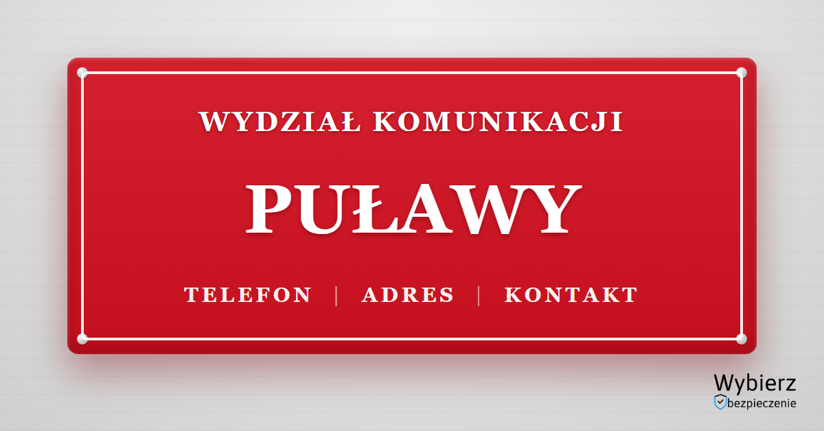 wydział komunikacji Puławy telefon adres kontakt